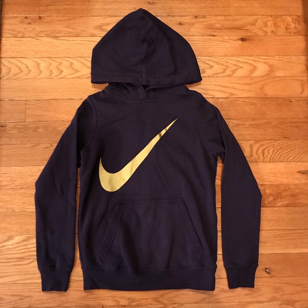 Girls Size Small Dark Purple/Gold Nike Hoodie